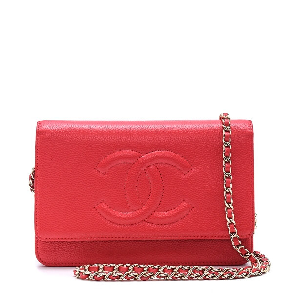 Chanel - Pink Caviar Leather Wallet on Chain Bag